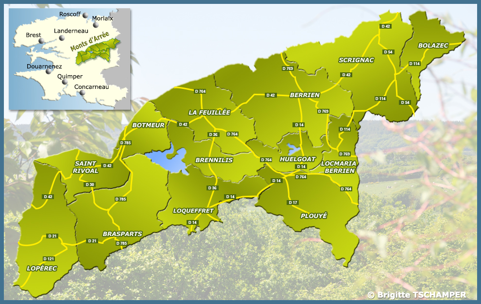 Carte de la Communauté de Communes des Monts d'Arrée